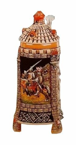 KING Bierkrug 3-Fuss Seidel, Ritter 0,5 Liter Bierseidel