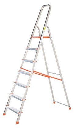 TB Davies 1212-007 Light Duty Step Ladder, 7 Tread, Platform Height 1.5m, Aluminum, 150kg Work Load, EN131