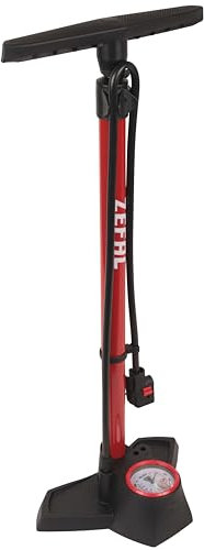 ZEFAL Profil Max FP30 Fahrradpumpe Standpumpe - 11 bar - Fahrrad Pumpe für alle Ventile - Bike Pump, rot/schwarz/weiß