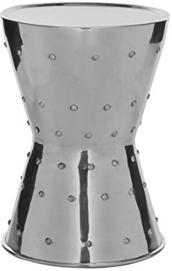 SAFAVIEH Decorative Stool Metal Stool, in Silver, 35 X 35 X 50
