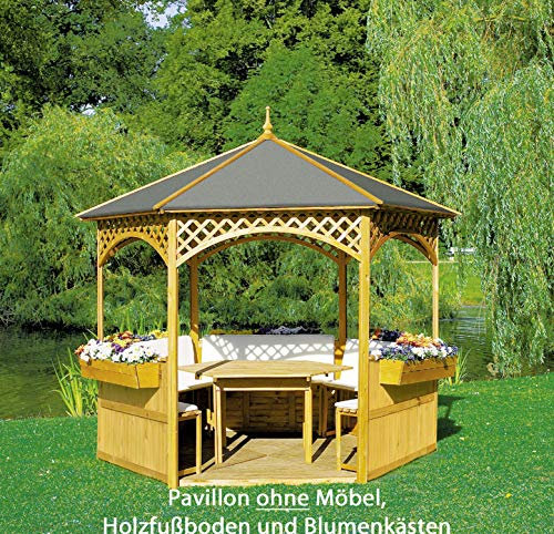 Promadino Pavillon Palma mit Holzdach und Dachpappe