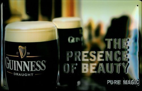 Guinness Presence of Beauty Blechschild Schild Blech Metall Metal Tin Sign 20 x 30 cm