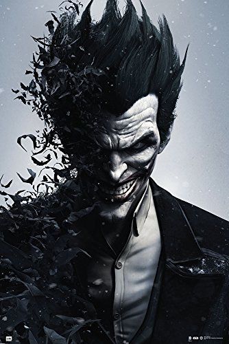 Batman - Joker Arkham Origins - Poster Plakat - Größe 61x91,5 cm + 2 St Posterleisten Kunststoff 62 cm transparent