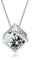 Crystalline Azuria Rhombus Würfel Halskette Anhänger mit Weiß Zirkonia Kristalle 18 kt Weiß Vergoldet für Damen 45 cm