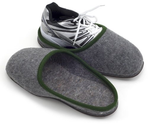 Pantoffelmann Couvre-chaussure en feutre avec semelle en caoutchouc I gris jusqu'à la taille 46 I Couvre-chaussure pour éviter la saleté & rayures sur le sol I Pantoufles d'artisan/de musée