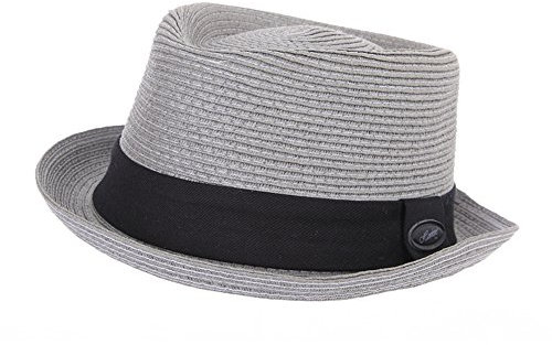 LADIES/MENS UNISEX PORK PIE TRILBY HAT (57, LIGHT GREY)