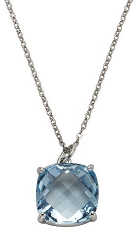 Zeeme Gemstones Damen Anhänger mit Kette 925/- Sterling Silber 42+3cm Glänzend Blautopas beh. weiß 500244884
