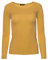 Easy Young Fashion - Damen Basic Rundhals Shirt - Langarm Unterziehshirt - Skinny Fit 1093 - Maisgelb M