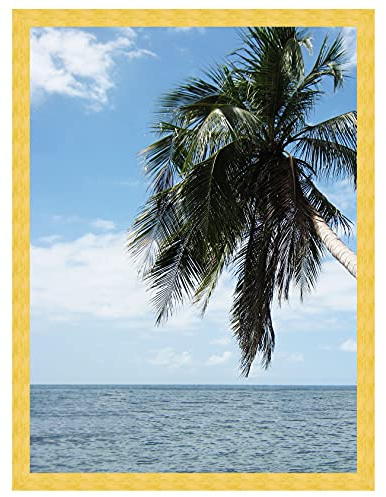 RK Cadres Benutzerdefinierter Bilderrahmen 32x32 oder 32 x 32 Rahmen Senf, 3 cm Breiten Holzleisten