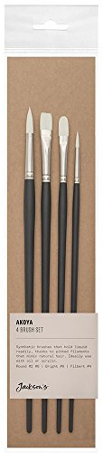 Jacksons : Akoya 4 Brush Set : 2 & 6 Round, 6 Bright, 4 Filbert