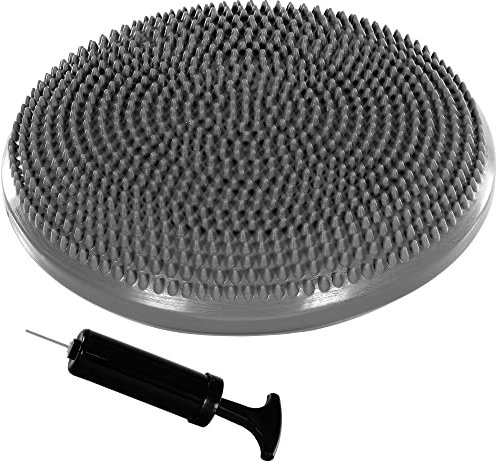 MOVIT Ballsitzkissen DYNAMIC SEAT inkl. Pumpe, Durchmesser 33cm, grau, schadstoffgeprüft, Luftkissen Noppenkissen Balance Kissen
