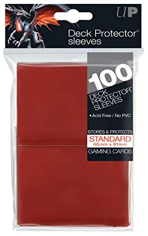 Ultra Pro Schutzhülle für Karten, Standart, 66 x 91 mm, Rot, 100 Stück