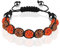 Mianova Shamballa Strass Armband Armreif Glücksbringer Glücks Armband Armreif mit Kristall Kugeln zweifarbig Orange Coffee Braun