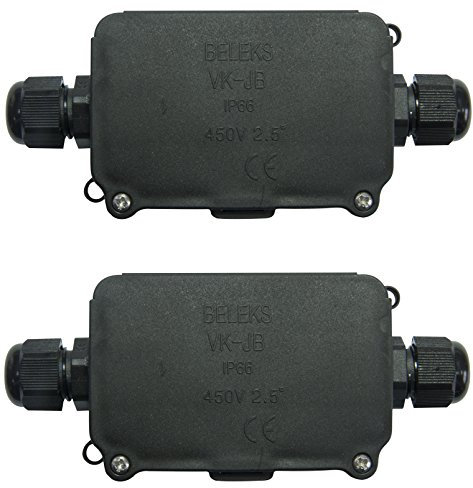 Outdoor Junction Box Waterproof Cable Connector Can 2 Way IP66 Underground Cable Sleeve 2 PACK