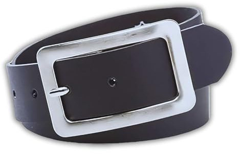 INVIDA Gürtel Damen Schwarz, Ledergürtel, Damen-Gürtel, Nickelfreier Damengürtel Leder, Gürtel Damen Leder, Gürtel für Jeans, Breiter Gürtel 4 cm Breite, JOYCE, Made in Germany, Bundweite 110 cm