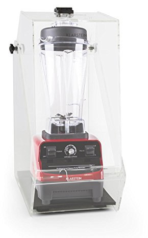 KLARSTEIN Herakles 3G - Set mixeur Blender sur Pied, Robot mixeur à Soupe, jus, Smoothie, purée + Protection Anti-Bruit (1500W, Carafe 2 L sans BPA, régulateur de Vitesse) - Rouge