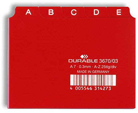 Durable Leitregister A - Z (A7 quer) 1 Stück rot, 367003