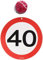 Folat Décoration à Suspendre Panneau de Signalisation 40 Ans-3 pièces, 05131, Multicolore, Costumes