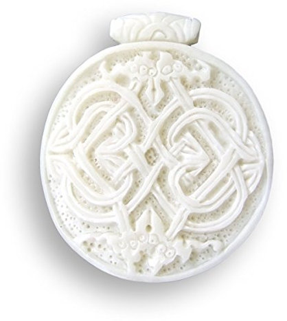 Island Piercings Handgefertigter Anhänger Amulett Keltischer Knoten aus Knochen inkl. Band PB182