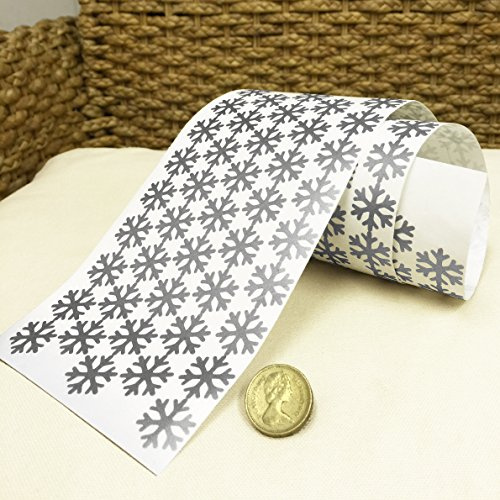 i.LifeUK 144 Snowflake Vinyl Christmas Sticker 20mm Colour Self Adhesive Peel&Stick -Silver