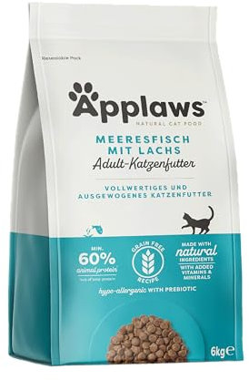 Applaws Katzentrockenfutter Adult, Ocean Fish mit Lachs, getreidefrei und komplett 6 kg (1 Packung)