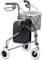 Homecraft Folding Three Wheeled Rollator, Tri Mobility Walker with Lockable Cable Brakes, Carry Bag, Basket and Tray, Walking Mobility Aid, Lightweight Foldable Steel Frame, Quartz