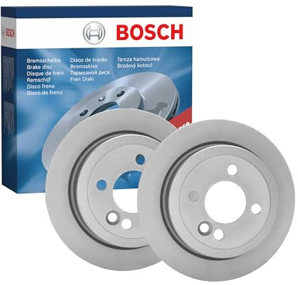 Bosch BD520 Brake Disc Set - 258.7 mm - Rear Axle - 1 Set of 2 Discs | Vented High-Carbon Discs - ECE-R90 Certified - Great Cooling and Noise Suppression, Advanced Corrosion protected