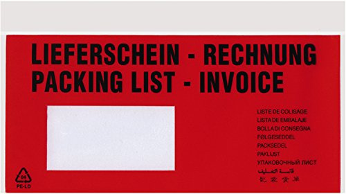 TURA®-Versandtaschen, DIN lang, mit Druck Lieferschein10 -sprachig und Rechnung