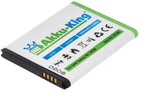 Akku-King Akku kompatibel mit Samsung EB-F1A2GBU, CSTD - Li-Ion 1800mAh - für Galaxy S2, II i9100, SGS 2, Galaxy R I9103, S2 Plus i9105P