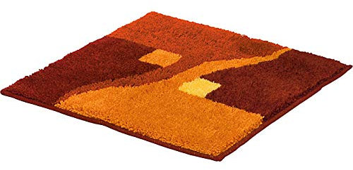 Erwin Müller WC-Vorlage ohne Ausschnitt Athen, rutschhemmend Terra Größe 50x50 cm - kuscheliger Hochflor, für Fußbodenheizung geeignet
