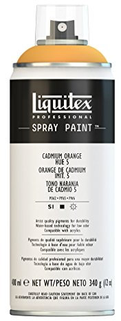 Liquitex 4455720 Professional Acryl Spraydose 400ml – Kadmium - Orange Imit. Nr. 5 – Lichtecht, frostbeständig, mattes Finish, für Innen- & Außenbereich