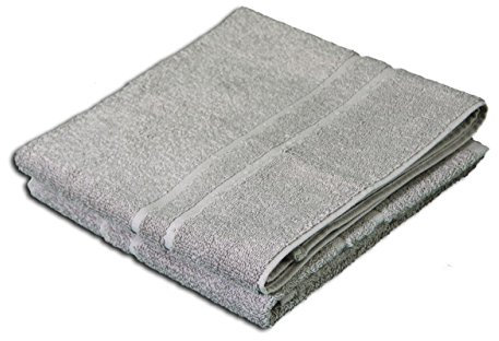 Gözze - Badvorleger 2er-Set, 100% Baumwolle, 50 x 70 cm - Silber