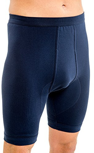 HERMKO 3980 Herren knielanger Slip mit Eingriff und Weichbund, Schlüpfer mit hohem Leib aus 100% Bio-Baumwolle, Größe:D 11 = EU 5XL, Farbe:Marine