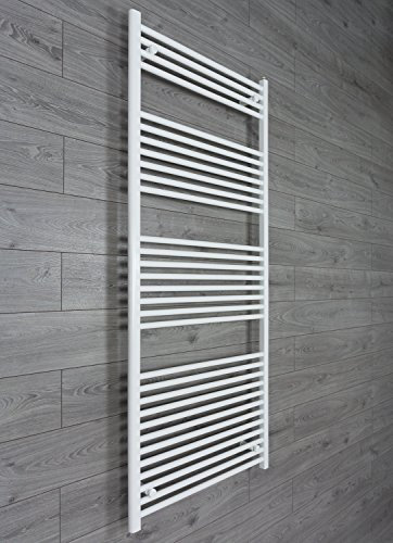 Companyblue 750mm wide x 1800mm high Heated Towel Rail Straight Flat White Bathroom Warmer Radiator Rack Central Heating