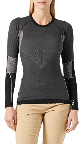 CMP - Felpa donna senza cuciture, Nero, 42/44