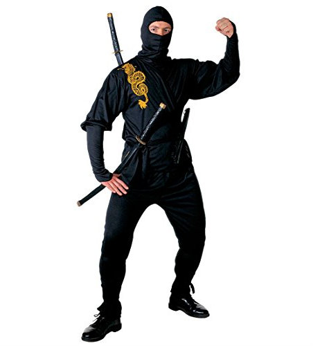 Ninja Kostüm Asia Ninjakostüm Herren M (50) Samurai Herrenkostüm Krieger Fasching Asiatischer Kämpfer Faschingskostüm Kampfsport Anzug Karnevalskostüm Sport Mottoparty Verkleidung Karneval Kostüme