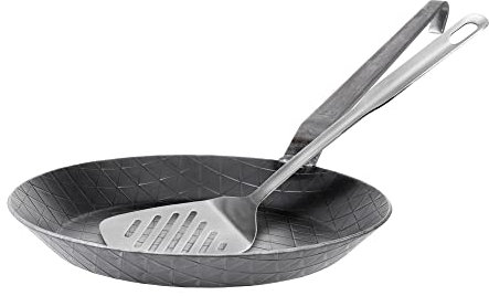 Graewe Germany - Sartén profesional (hierro forjado, 24 cm, incluye 1 espumadera)