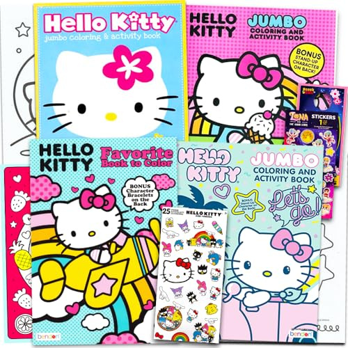 Hello Kitty Coloring Book, 96pg(set of 4)