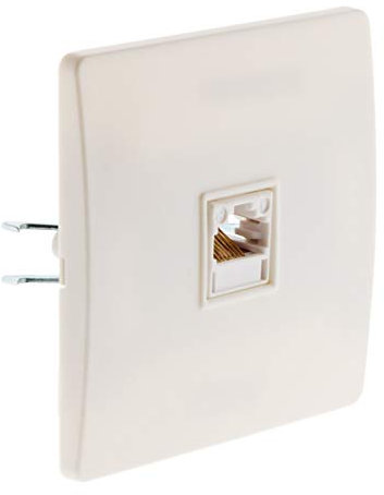 Zenitech - Prise Téléphone RJ45 avec Fixation à Vis et Griffes - Compatible Boîtes d'Encastrement Standards - Pose Avant Peinture - Clipsage Facile - Certifiée CE - Blanc