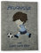 Goldi-Design Zeugnismappe Fußballer Jungen personalisiert Sichtbuch DIN A4 20 Klarsichthüllen Wollfilz (grau/blau/gepunktet)