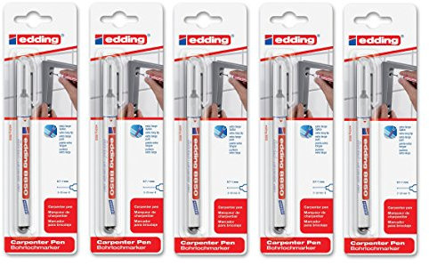 5er Sparpack edding 4-8850-1-4001 Spezialmarker 8850 Bohrloch pen DIY, 0.7-1 mm, schwarz (5)