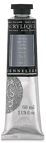 Sennelier Acrílico de artistas extrafino, Pintura Acrilica y Plastica, 60 ml, gris claro S1