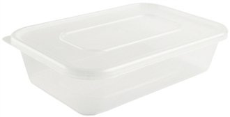 Globe Packaging GP 10 x Plastic 650ml Microwave Food Takeaway Containers with Lids - BPA Free, Stackable, Airtight, Reusable, Recyclable, Dishwasher & Freezer Safe - For Meal Prep & Food Storage Use