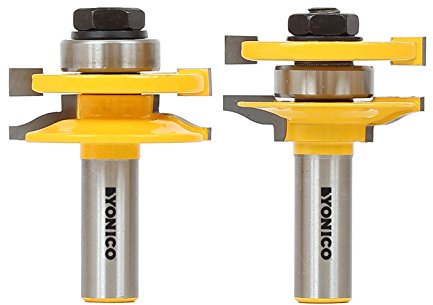 Yonico 12236-2 Bit Rail and Stile Router Bit Set, Ogee - Stock Size: 3/4 to 7/8 - 1/2 Shank