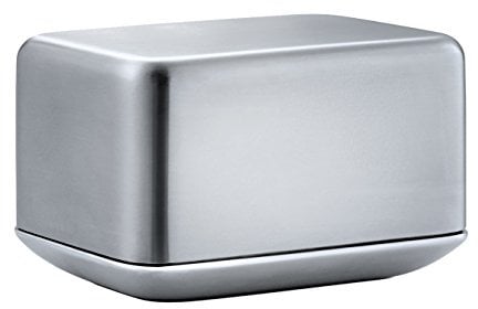 blomus -BASIC- Butterdose Edelstahl matt, 125 g Butter, 63637, Silber