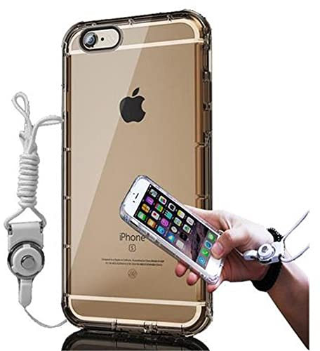 Cadorabo Hülle kompatibel mit Apple iPhone 6 / 6S in TRANSPARENT Gold - Schutzhülle aus flexiblem TPU Silikon mit Schlaufe