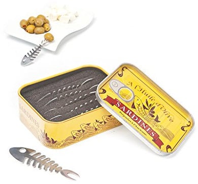 Balvi Tenedor Aperitivo Conserverie Sardines Diseño Retro de conserva de sardinas Lata/INOX