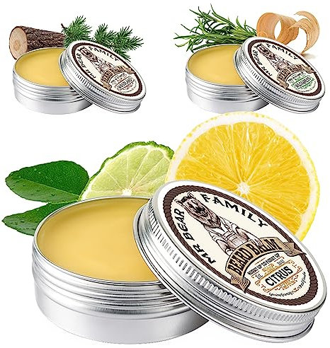 Mr Bear Family Bartbalsam Männer - pflegender Bart Balsam - Bartwachs mit Shea Butter, Jojobaöl und Bienenwachs - Bartwichse Schnurrbart & Vollbart Bart Styling - Beard Balm 60ml (Citrus)