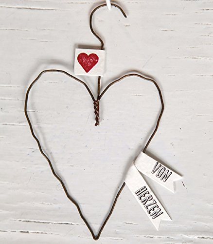 Good old Friends Drahtherz Ornament Von Herzen
