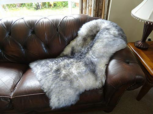 Starose New Zealand Sheepskin Rug Single Pelt Area Rug Lambskin Gray Tipped